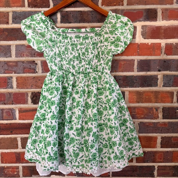Joie‎ Girls Green Floral Puff Sleeve Dress 8 - Picture 5 of 8